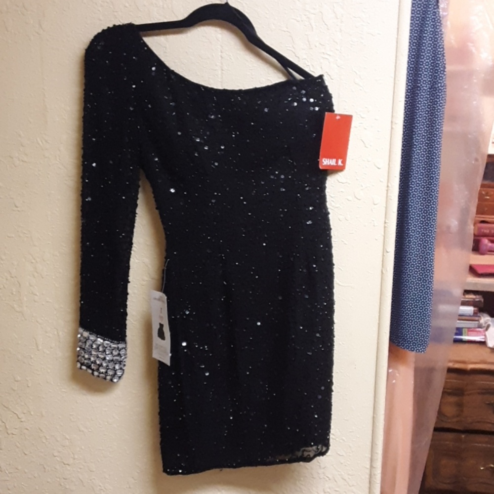 Black sequined dress